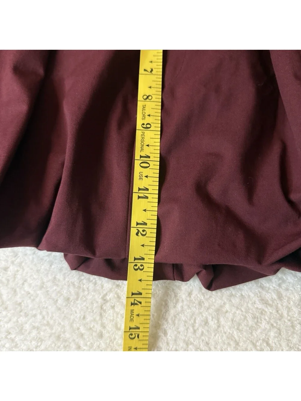 Zara Womens M Burgundy Balloon Skirt High Rise Drawstring Tailored Maroon